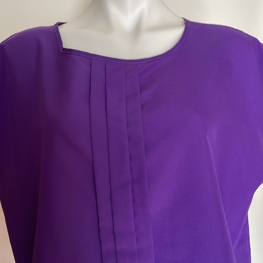 R & J Purple Polyester Blouse Size Large